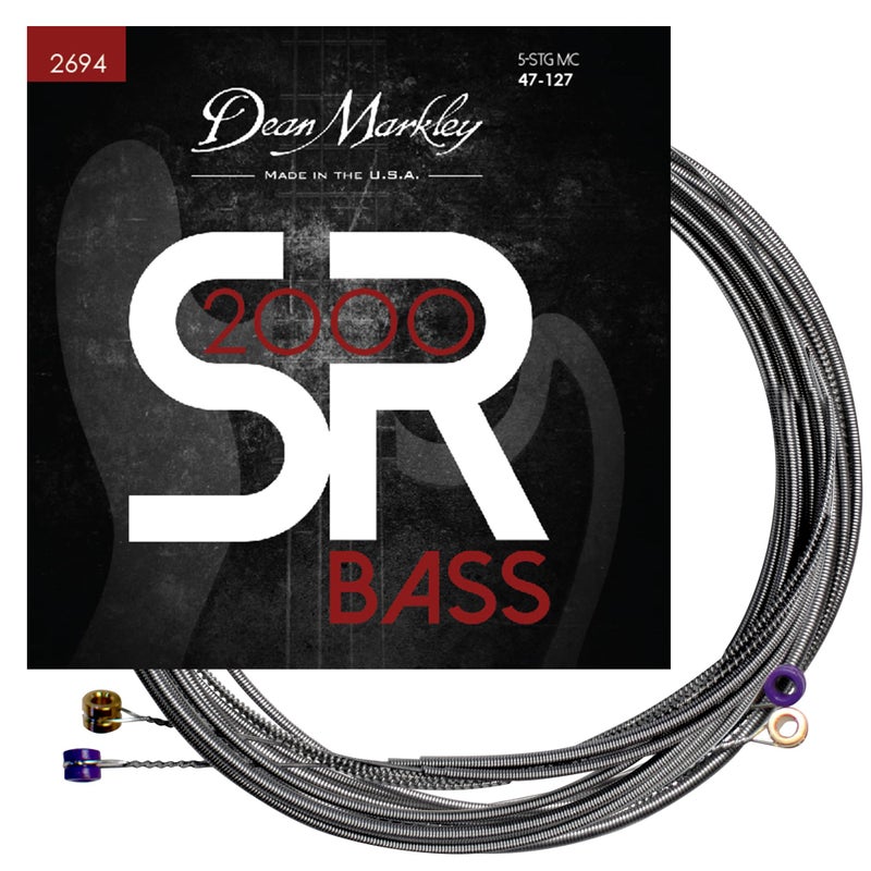 Dean Markley SR2000 Stainless Steel Bass Guitar Strings 5 String Set, 47-127 Medium Custom 5 String Bass Guitar, Silky Smooth Bass Strings with Long Lasting and Full Tone, Made in the USA - Image 1